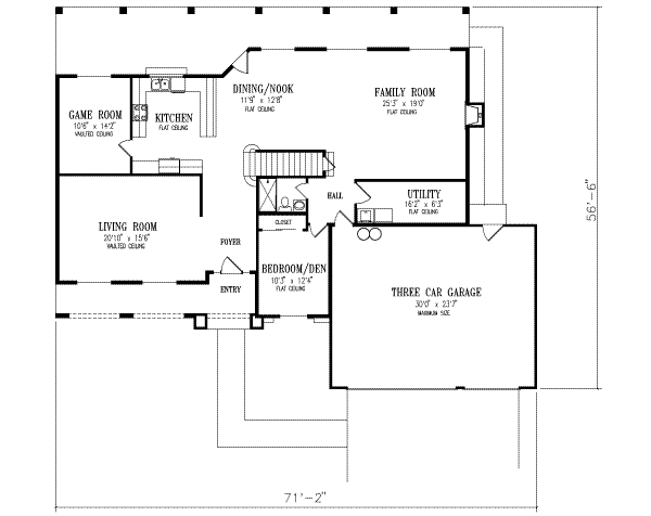 Adobe / Southwestern Floor Plan - Main Floor Plan #1-788