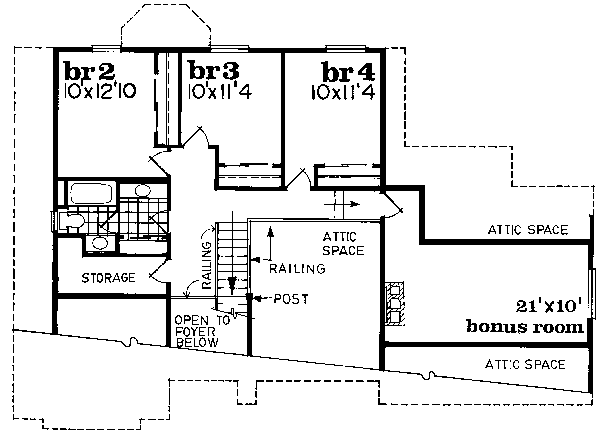 Tudor Floor Plan - Upper Floor Plan #47-625