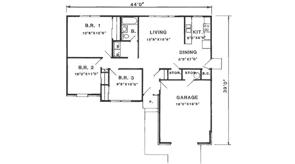 Ranch Floor Plan - Main Floor Plan #116-142