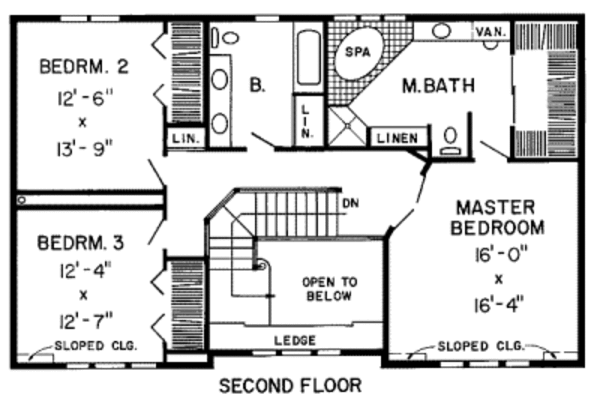 Tudor Floor Plan - Upper Floor Plan #312-327