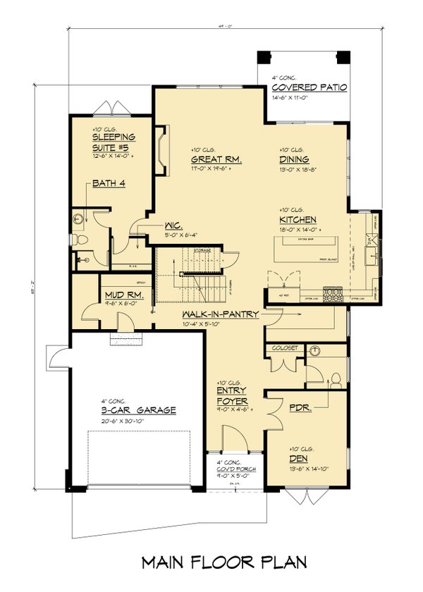 Contemporary Floor Plan - Main Floor Plan #1066-316