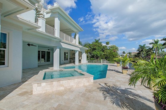 Exterior - Rear Elevation for Mediterranean House Plan #548-14 - 4 bed, 4.5 bath