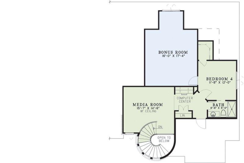 Architectural House Design - Floor Plan - Upper Floor for European House Plan #17-2573 - 4 bed, 3.5 bath