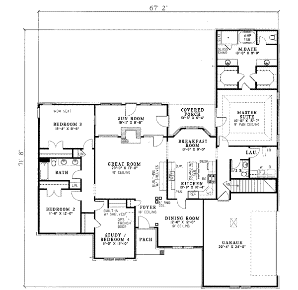Dream House Plan - European Floor Plan - Main Floor Plan #17-173
