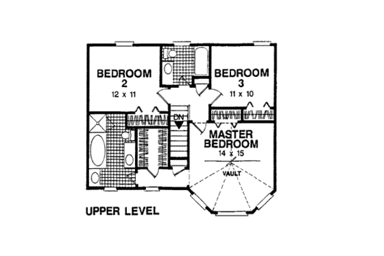 Floor Plan - Upper Floor for Country House Plan #56-126 - 3 bed, 2.5 bath