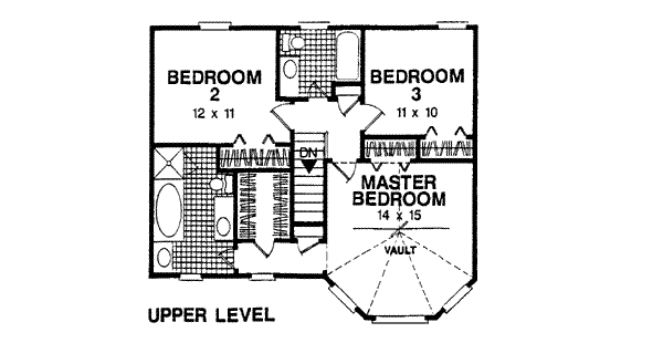 Country Floor Plan - Upper Floor Plan #56-126