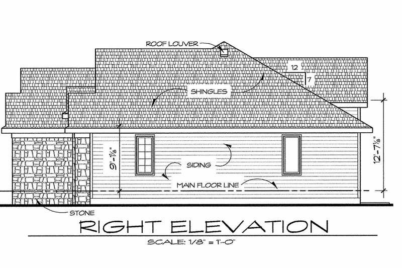 Dream House Plan - Exterior - Other Elevation 1 for Traditional House Plan #20-2097 - 3 bed, 2 bath