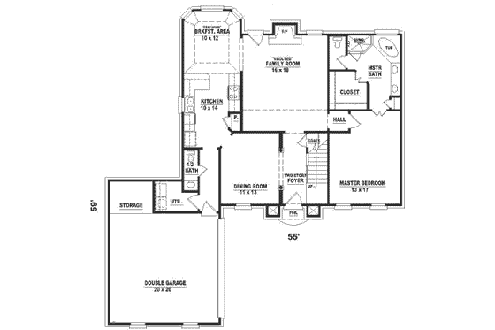 Floor Plan - Main Floor for European House Plan #81-487 - 4 bed, 3.5 bath