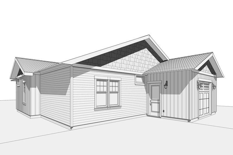 House Design - Exterior - Other Elevation 3 for Craftsman House Plan #1099-3 - 3 bed, 2 bath