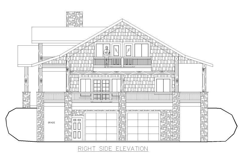 Dream House Plan - Exterior - Front Elevation 3 for Cabin House Plan #117-1046 - 3 bed, 3.5 bath