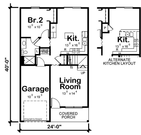 Architectural House Design - Traditional Floor Plan - Main Floor Plan #20-2456