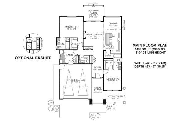 Prairie Floor Plan - Main Floor Plan #1100-15