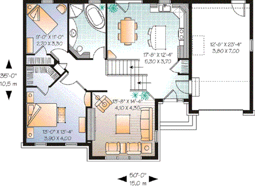 Traditional Style House Plan 2 Beds 1 Baths 1155 Sq Ft Plan 23 660 Houseplans Com