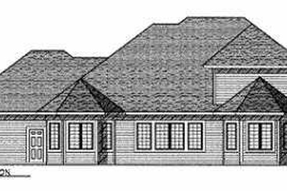 Exterior - Rear Elevation for Country House Plan #70-470 - 4 bed, 3.5 bath