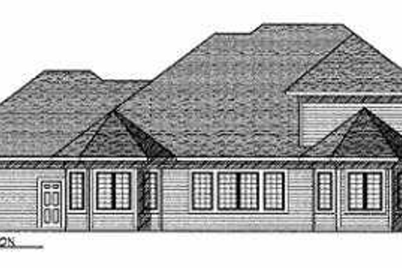 Home Plan - Exterior - Rear Elevation for Country House Plan #70-470 - 4 bed, 3.5 bath