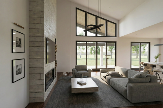 Interior - Family Room 2 for Modern House Plan #923-455 - 3 bed, 2 bath