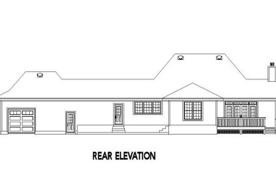 Exterior - Rear Elevation for Southern House Plan #81-13833 - 3 bed, 2.5 bath