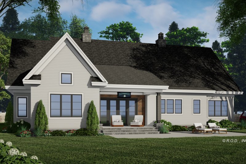 House Plan Design - Exterior - Rear Elevation for Farmhouse House Plan #51-1223 - 3 bed, 3 bath