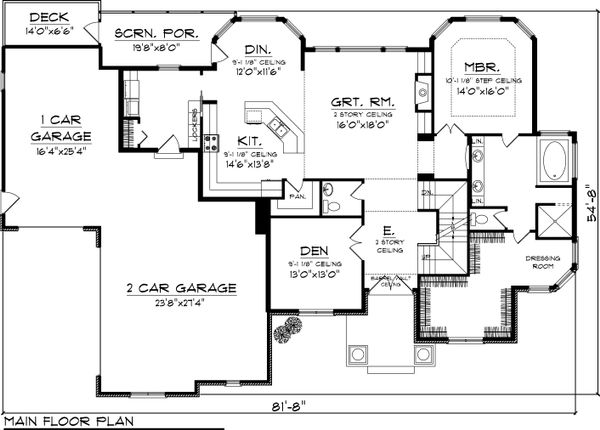 Craftsman Floor Plan - Main Floor Plan #70-1060