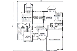 Floor Plan - Main Floor for European House Plan #67-310 - 4 bed, 5 bath