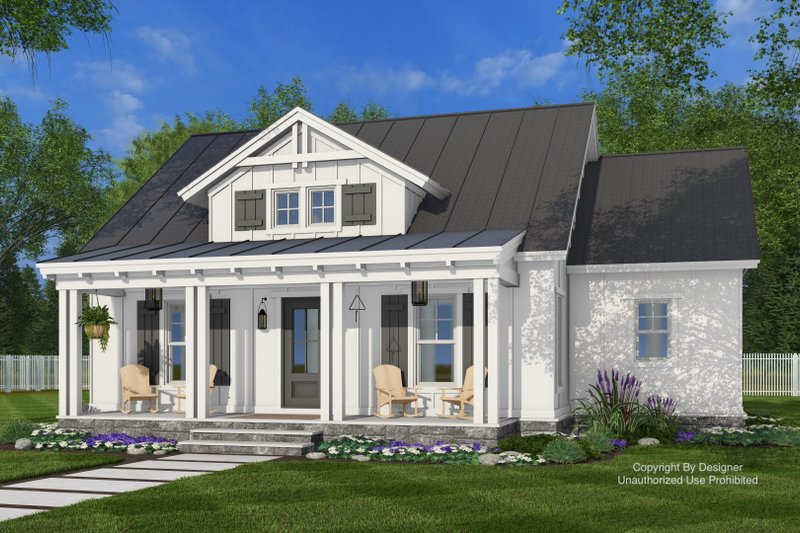 Dream House Plan - Exterior - Front Elevation 4 for Farmhouse House Plan #51-1446 - 2 bed, 2 bath