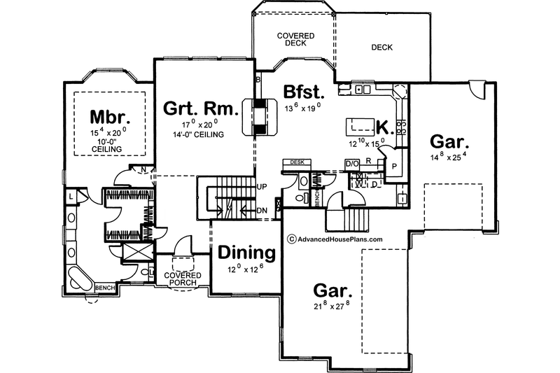 Home Plan - Floor Plan - Main Floor for European House Plan #455-189 - 4 bed, 3.5 bath