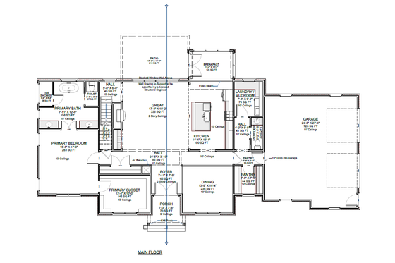 Floor Plan - Main Floor for Contemporary House Plan #1116-8 - 4 bed, 3.5 bath