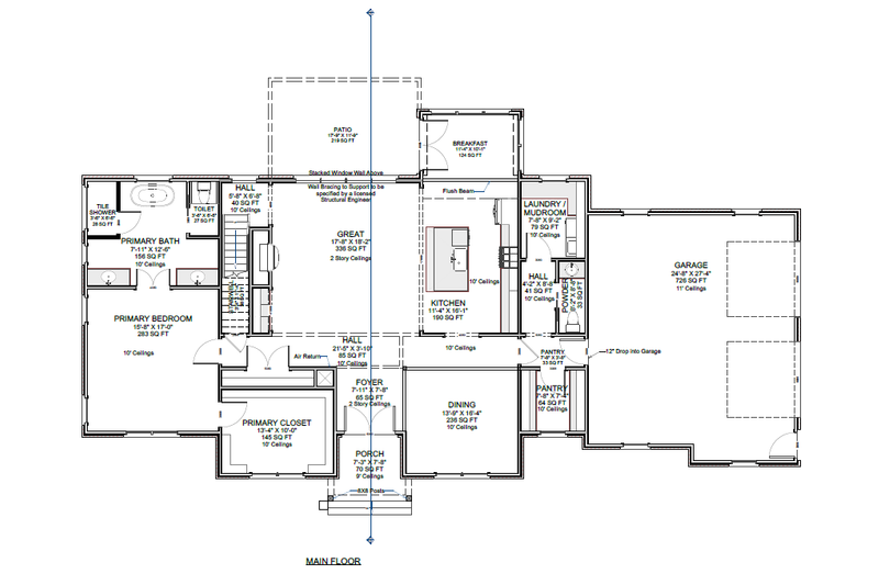 Home Plan - Floor Plan - Main Floor for Contemporary House Plan #1116-8 - 4 bed, 3.5 bath