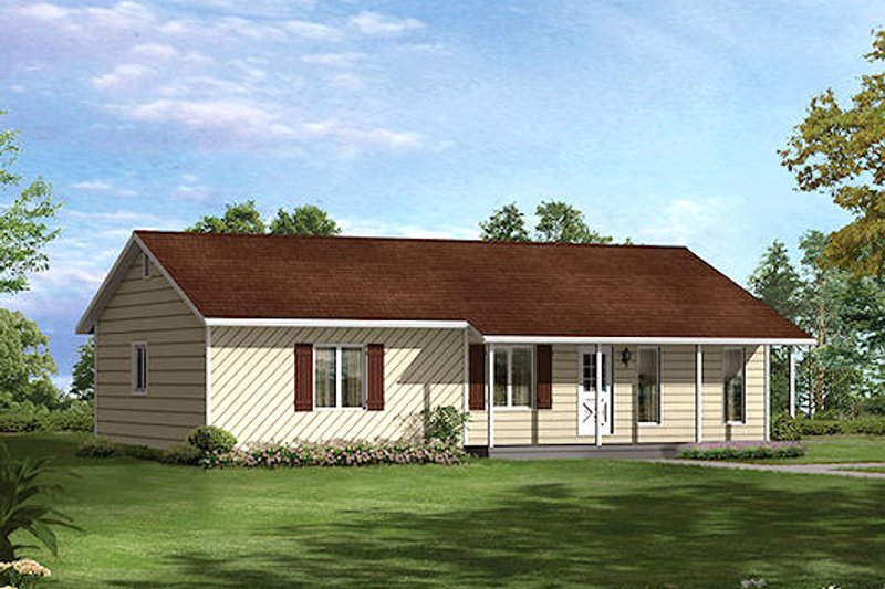 Cottage Style House Plan - 3 Beds 2 Baths 1288 Sq/Ft Plan #57-527