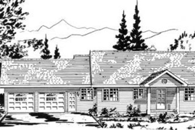 Ranch Style House Plan - 2 Beds 2.5 Baths 1233 Sq/Ft Plan #18-9202