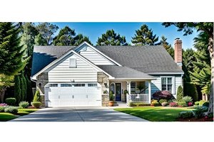Dream House Plan - Traditional Exterior - Front Elevation Plan #58-103