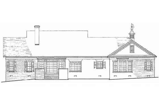 Exterior - Rear Elevation for Southern House Plan #137-126 - 3 bed, 3 bath