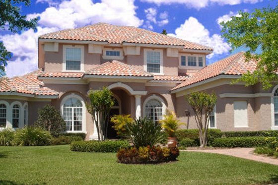 Exterior - Front Elevation for Mediterranean House Plan #135-192 - 6 bed, 5.5 bath