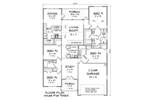 Floor Plan - Main Floor for Cottage House Plan #513-2424 - 4 bed, 3 bath