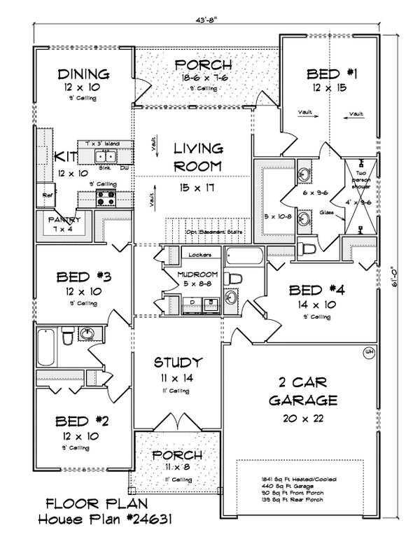 Home Plan - Cottage Floor Plan - Main Floor Plan #513-2424