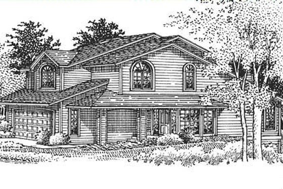 Exterior - Front Elevation for Bungalow House Plan #320-153 - 4 bed, 0 bath