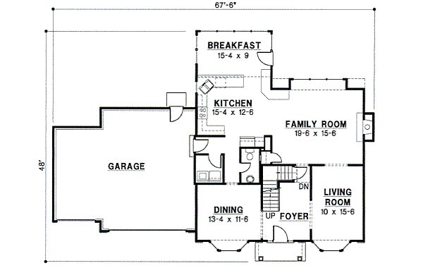 Traditional Floor Plan - Main Floor Plan #67-556
