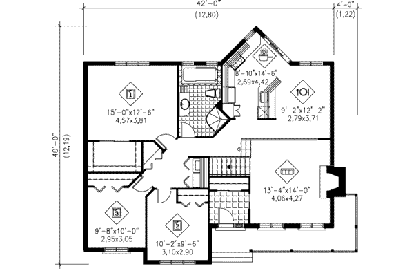 Country Floor Plan - Main Floor Plan #25-1120