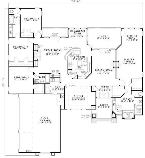 Home Plan - European Floor Plan - Main Floor Plan #17-1028