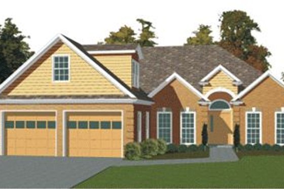Exterior - Front Elevation for Southern House Plan #63-110 - 3 bed, 2.5 bath