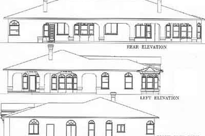 House Design - Exterior - Rear Elevation for Adobe / Southwestern House Plan #1-757 - 5 bed, 3 bath