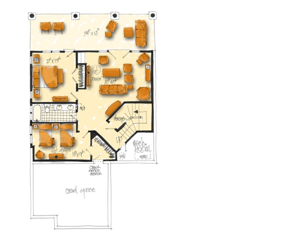 Home Plan - Cabin Floor Plan - Lower Floor Plan #942-41