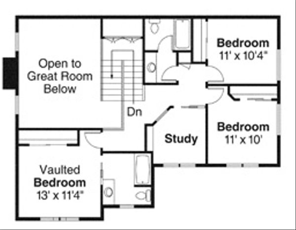 Architectural House Design - Craftsman Floor Plan - Upper Floor Plan #124-845