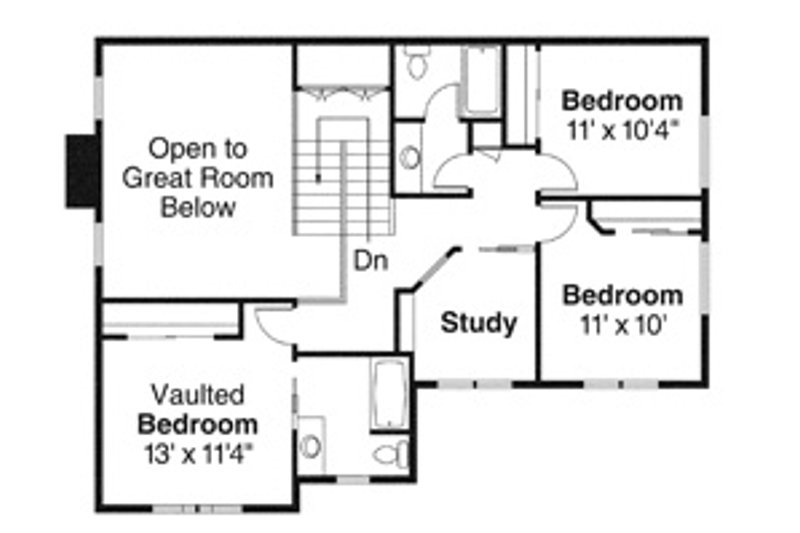 Home Plan - Floor Plan - Upper Floor for Craftsman House Plan #124-845 - 4 bed, 3.5 bath
