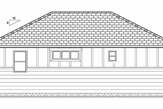 Exterior - Rear Elevation for Bungalow House Plan #126-207 - 1 bed, 1 bath