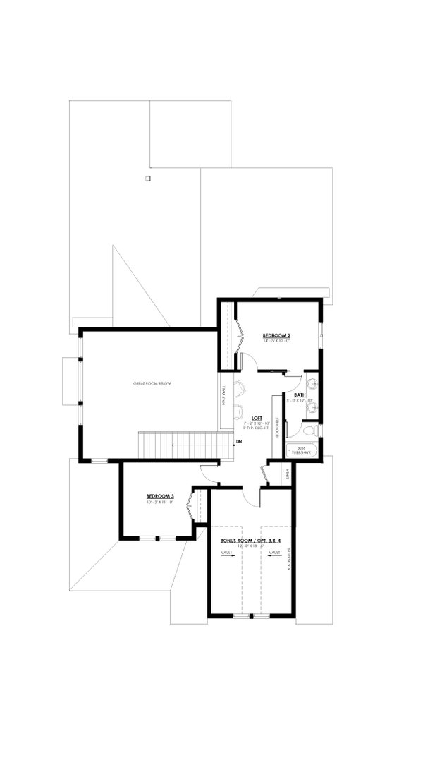 Farmhouse Floor Plan - Upper Floor Plan #1114-20