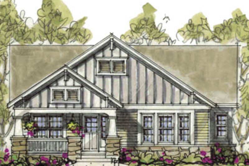 Architectural House Design - Cottage Exterior - Front Elevation Plan #20-1215