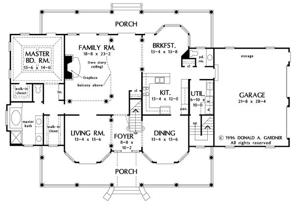 Dream House Plan - Farmhouse Floor Plan - Main Floor Plan #929-16