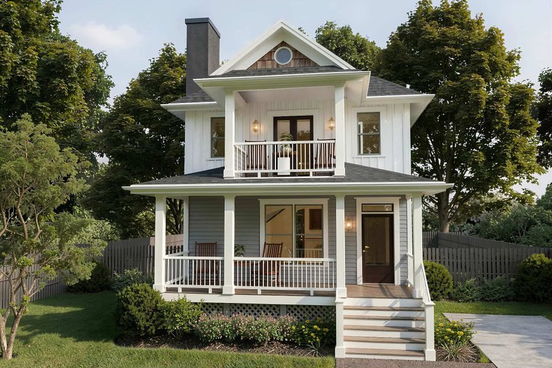 Home Plan - Exterior - Front Elevation 2 for Farmhouse House Plan #79-227 - 3 bed, 2 bath