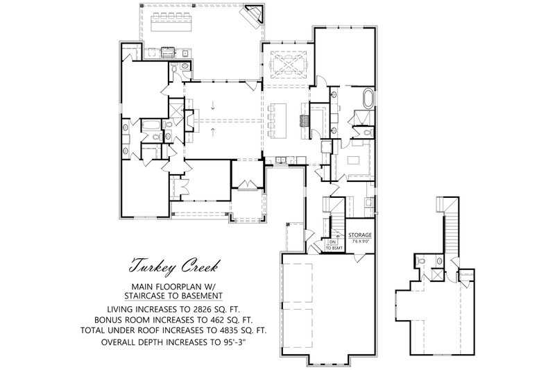 Home Plan - Floor Plan - Lower Floor for Farmhouse House Plan #1074-81 - 4 bed, 3.5 bath
